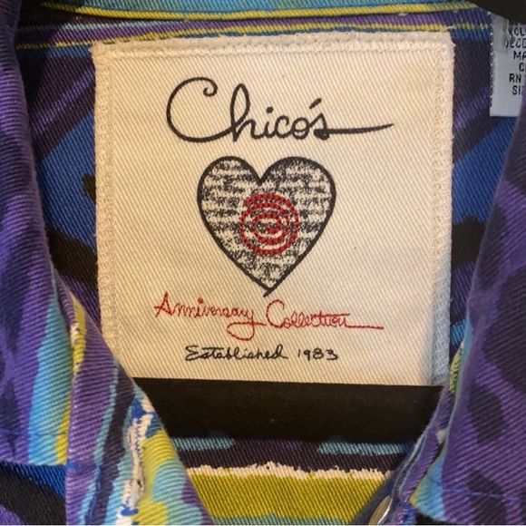 Chico’s anniversary collection Aztec denim jacket. Chico’s size 0, (S) - Picture 8 of 8